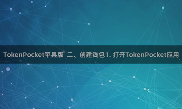 TokenPocket苹果版  二、创建钱包1. 打开TokenPocket应用